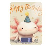 Happy Birthday Axolotl - Báscula portátil impermeable para alimentos, 11 libras/0 18 onzas, 5 kg/5 g, cocina pequeña con 4 unidades para Keto Keto (pilas no incluidas)