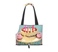 Happy Birthday Big Cake Print Puppy Carrier Dog Walking Bags Pets Dogs Carrier Bags for Small Dogs and Cat and Rabbit