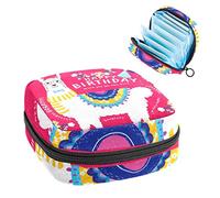 Happy Birthday - Bolsa de almacenamiento de tampones para servilletas sanitarias, color rosa, Varios colores, 4.7x6.6x6.6 in/12x17x17 cm