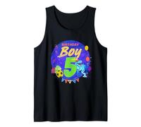 Happy Birthday Boy 5 diseño Vintage Dinosaurio Camiseta sin Mangas