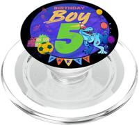Happy Birthday Boy 5 diseño Vintage Dinosaurio PopSockets PopGrip para MagSafe