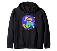 Happy Birthday Boy 5 diseño Vintage Dinosaurio Sudadera con Capucha