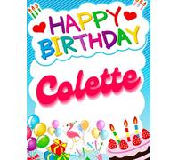 Happy Birthday Colette: Birthday Sketchbook and Notebook for Doodling, Sketching, Drawing, Painting, Diary Birthday gift for Girls: 120 Pages, 8.5*11 inch