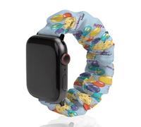 Happy Birthday Daddy Scrunchie - Correa de repuesto elástica suave compatible con Apple Watch, 38mm/40mm, Acero inoxidable, No es una piedra preciosa