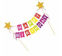 Happy Birthday - Decoración para tartas con texto en alemán "Alles Gute Zum Geburtstag Kuchen Topper Bunting Set Kuchendekoration für Kinder Mädchen Geburtstagsfeier Dekoration