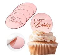 Happy Birthday Decoracion Tarta, 20 Piezas Decoración Pasteles Cumpleaños, Adornos AcríLicos para Tartas, Espejo Cupcakes Decoracion para Fiesta de Cumpleaños, Baby Shower, DIY (B)