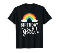 Happy, Birthday Girls 1 to 12 Kids, Fun Party Rainbow Hearts Camiseta