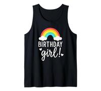 Happy, Birthday Girls 1 to 12 Kids, Fun Party Rainbow Hearts Camiseta sin Mangas