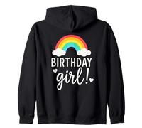 Happy, Birthday Girls 1 to 12 Kids, Fun Party Rainbow Hearts Sudadera con Capucha