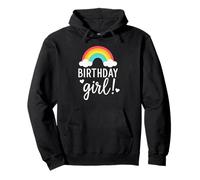 Happy, Birthday Girls 1 to 12 Kids, Fun Party Rainbow Hearts Sudadera con Capucha