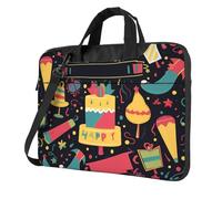 Happy Birthday Images - Bolsa de hombro para laptop para hombres y mujeres, maletín con asa de correa, impermeable, bolsa para portátil, Black, 14 inch