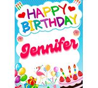 Happy Birthday Jennifer: Birthday Sketchbook and Notebook for Doodling, Sketching, Drawing, Painting, Diary Birthday gift for Girls: 120 Pages, 8.5*11 inch