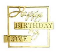 Happy Birthday My Love Cake Topper,Geburtstagstorte Topper | My Love Geburtstagsparty-Kuchendekorationszubehör,Acryl-Topper „Happy Birthday“, Elegant, Für Party- Und Jubiläumszubehör