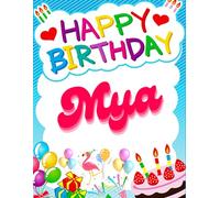 Happy Birthday Mya: Birthday Sketchbook and Notebook for Doodling, Sketching, Drawing, Painting, Diary Birthday gift for Girls: 120 Pages, 8.5*11 inch