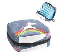 Happy Birthday Unicorn Colorful Rainbow Stars - Bolsa de almacenamiento para servilletas sanitarias, Varios colores, 4.7x6.6x6.6 in/12x17x17 cm