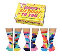Happy Birthday - United Oddsocks, para mujer - Caja de 6 calcetines Oddsocks - UK 4-8 EUR 37-42 US 6.5-10.5