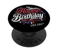 Happy Birthday USA 250th - America's Anniversary 2026 PopSockets PopGrip Adhesivo