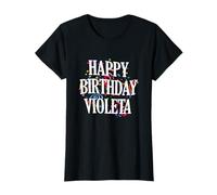 Happy Birthday Violeta First Name Girls Colorful Bday Camiseta