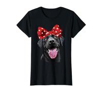 Happy Black Labrador Retriever, Divertido Perro de Laboratorio Negro, mamá y papá Camiseta gráfica económica, Mujer, Negro, S