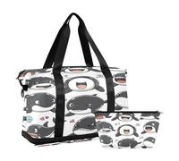 Happy Black Whale - Bolsa de viaje impermeable para gimnasio, deporte, bolsa de transporte con compartimento, Ballena negra feliz, Talla única, Bolsa de viaje