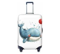 Happy Blue Whale - Fundas protectoras elásticas para equipaje de viaje, de 45,7 a 81,3 cm, Black, S