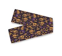 Happy Bluray - Camino de mesa de Halloween, calabazas de Halloween, otoño, 13 x 70 pulgadas, decoración de sala de estar, decoración reutilizable de mesa de comedor, sarapes mexicanos para mesa de 70