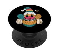 Happy Bumblebee con Sombrero navideño, Alegre PopSockets PopGrip Adhesivo