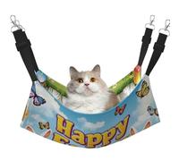 Happy Bunny - Hamaca para mascotas con estampado de huevos y mariposas de colores, hamaca para gatos, conejos, hurones, cachorros, animales pequeños