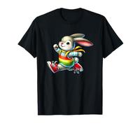 Happy Bunny Jump Day Rainbow Adventure Camiseta