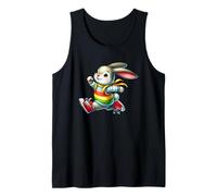 Happy Bunny Jump Day Rainbow Adventure Camiseta sin Mangas