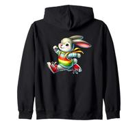 Happy Bunny Jump Day Rainbow Adventure Sudadera con Capucha