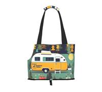 Happy Bus Camper - Transportador para perros pequeños, gatos, bolso antisaltos para perros con bolsillos grandes, viajes al aire libre