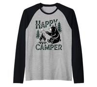 Happy Camber Bear Camiseta Manga Raglan