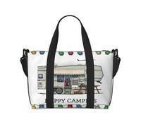 Happy Camper - Bolsa de viaje cruzada de mano con un solo hombro, bolsa de deporte y fitness, bolsa de equipaje de viaje