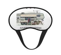 Happy Camper - Máscara de ojos estampada con borde negro, con buen efecto de sombreado, es una opción ideal para viajes, meditación, etc