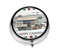 Happy Camper - Mini caja de medicina organizadora portátil de bolsillo para medicinas