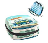 Happy Campers Summer Period Pouch portátil, bolsa de almacenamiento de tampones para servilletas sanitarias, Varios colores, 4.7x6.6x6.6 in/12x17x17 cm