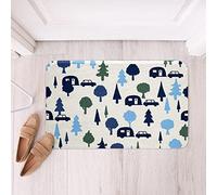Happy Camping Campers Cars Travel Trailers Rustic Farmhouse Plant Trees RV Inside Machine Alfombra Entrada AlfombraAntideslizante Moderno Alfombras Limpia Zapatos para 40x60cm