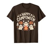 Happy Campoween Pumpkin Ghosts Camping Fogatas de Halloween Camiseta