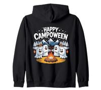 Happy Campoween Pumpkin Ghosts Camping Fogatas de Halloween Sudadera con Capucha