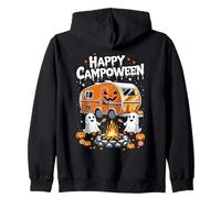 Happy Campoween Pumpkin Ghosts Camping Fogatas de Halloween Sudadera con Capucha