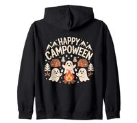 Happy Campoween Pumpkin Ghosts Camping Fogatas de Halloween Sudadera con Capucha