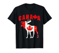Happy Canada Day Maple Leaf Moose Patriotic Celebration Tee Camiseta