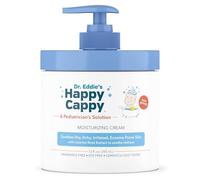 Happy Cappy Crema hidratante Dr. Eddie's para niños, calma la piel seca, con picazón, irritada, propensa al eczema, probada por dermatólogos, sin colorantes, no grasosa, tarro de 12 oz con bomba