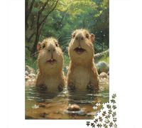 Happy Capybaras De Decoración para El Hoqar 1000 Rompecabezas para Adultos Intelectualmente Colorido Juego De Habilidad para Toda La Familia Puzzle 1000pcs (75x50cm)