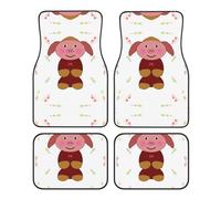 Happy Cartoon Pig - Juego de 4 alfombrillas para coche, resistentes al desgaste y a las manchas, perfectas para coches, todoterrenos y furgonetas