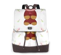 Happy Cartoon Pig - Mochila de cuero para mujer, bolsa de libros para escuela secundaria y universidad, mochila ligera e informal para cada temporada