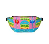 Happy Cartoon Pig - Riñonera versátil con bolsillos con cremallera, ideales para viajes, correr, senderismo y ciclismo, Globo de feliz cumpleaños, Talla única