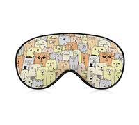 Happy Cats - Máscara de ojos para dormir, ajustable, suave, para regalo de viaje en casa