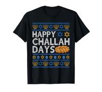 Happy Challah Days Happy Chanukah Ugly Hanukkah Suéter Niños Camiseta